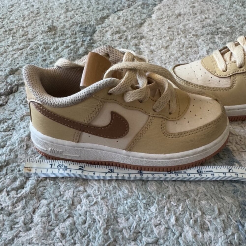 Nike AirForce 1 LV8 TD Pearl/ White/Ale Brown-Sesame Low Sneakers Kids Size 10C